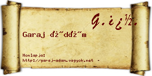 Garaj Ádám névjegykártya